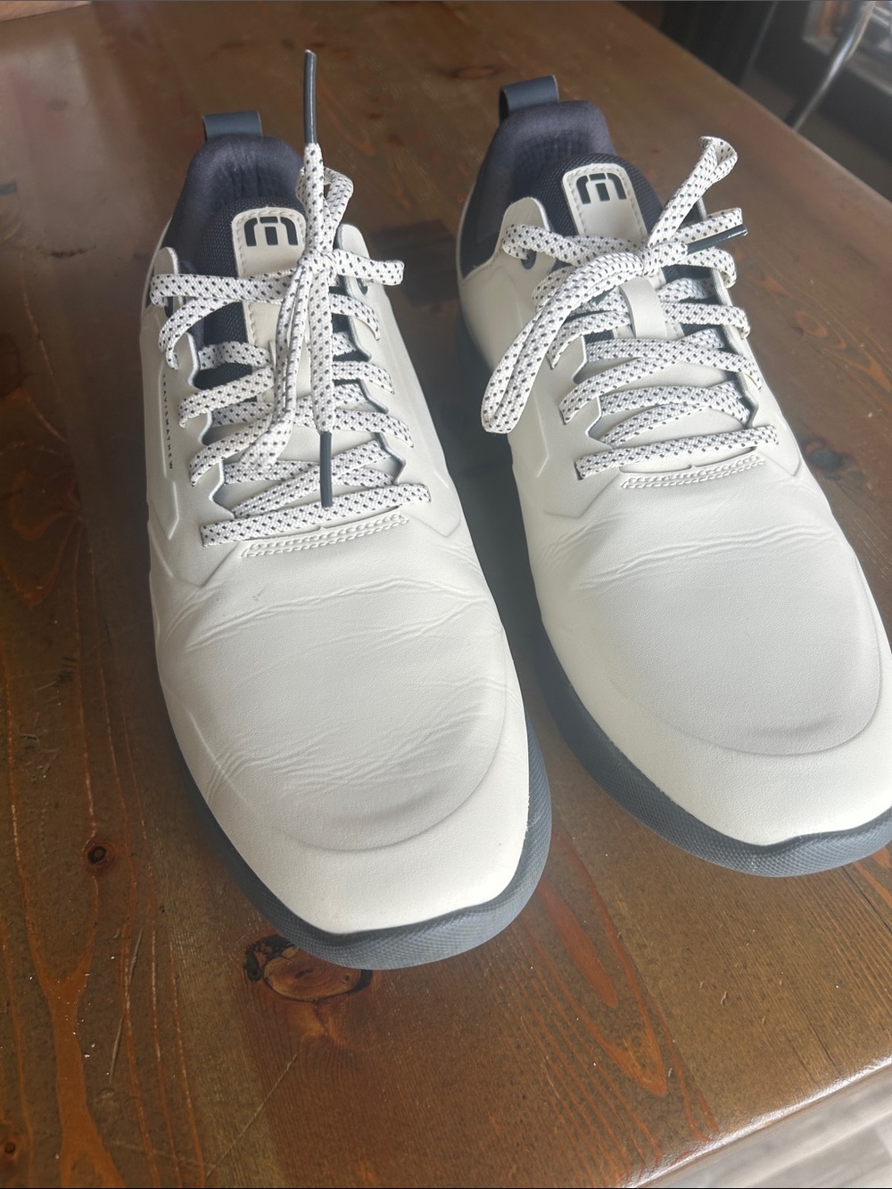 Travis Mathew White and Gray Low-Profile Athletic Sneakers - Picture 6 of 9